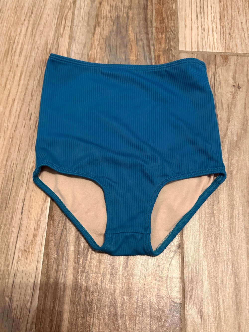 Kortni Jeane Mini Ribbed Teal High Waisted Swim Bottoms